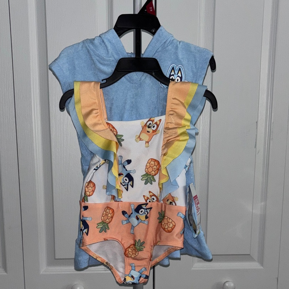 Bluey UPF 50+ Wearable Sunblock 2-Piece Set - Light Blue & Peach
